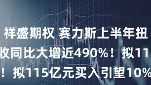 祥盛期权 赛力斯上半年扭亏为盈 营收同比大增近490%！拟115亿元买入引望10%股权